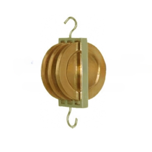 Pulley Triple Parallel Brass for Physics Lab