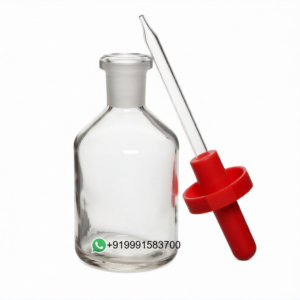 Dropping Bottle with Ground fitted dropper and rubber teat, Soda glass for Science Lab