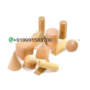 Hardwood Geometric Solids - Set of 19 for Maths Lab