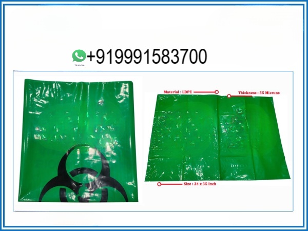 BIOHAZARD WASTE COLLECTION BAG GREEN