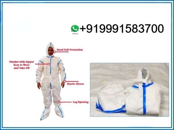 COVERALL REUSABLE NON LAMINATED 90 GSM DRDO APPROVED FABRIC WITH TAPE