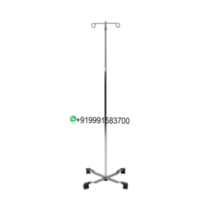 IV Stand Double Hook Metal BASE 3 Wheels