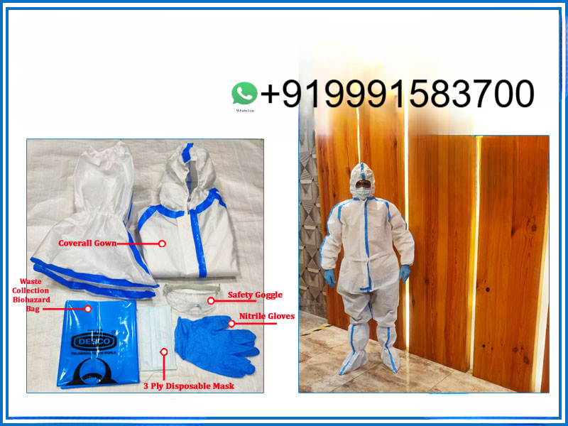 PPE KIT REUSABLE NON LAMINATED 90 GSM DRDO APPROVED FABRIC WITH TAPE