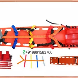 SPINE BOARD ADULT ORANGE WITH HEAD IMMOBILIZER SPIDER STRAP