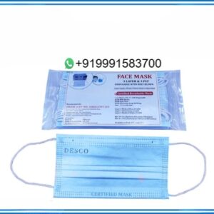 FACE MASK DISPOSABLE 3 PLY WITH MELT BLOWN PACK OF 5