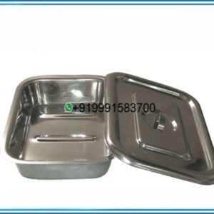 INSTRUMENT TRAY WITH COVER S/S 202 GRADE DELUXE